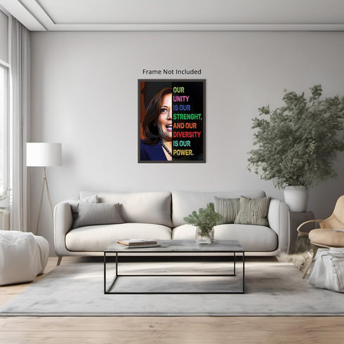 Posterizer 1 pcs-Our Unity-Kamala Harris Quotes-Patriotic & Military Art-Quotes-Gift for US Military Veterans-Decor for Home & Office- unframed wa...